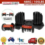 48kg Adjustable Dumbbell Set Home Gym Weight Exercise Fitness Equipment Weights
