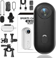 Treklon POV Camera, POV ONE Action Camera, 4K Thumb Sports Action Cameras with Magnetic Clip, Waterproof Case and Bracket,for Cycling,Diving,Travel,Fishing and Ski (PKG2-B)