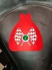 RED BICYCLE MUD FLAP CHECKERED FLAGS FITS SCHWINN WITH GREEN JEWEL CRUISER BIKES