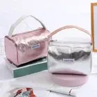 Glitter Sequins Makeup Bag Solid Color Toiletry Organizer Daily
