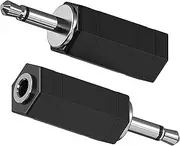 RFAdapter 3.5mm Mono to Stereo Adapter, 2 Pack 3.5mm 1/8 Mono Male Plug to 3.5mm 1/8 TRS Stereo Female Jack for Radio, Headphone