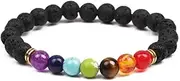 [Generic] GingerBrowne Chakra Bracelet | 7 Chakra Pride Bracelet | Lava Stone & Gemstone Bracelet | Unisex Boho Jewelry by GingerBrowne