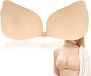 [FQQF] Adhesive Push Up Bra, Strapless Bra Backless, Strapless Bra Backless, Strapless Push-Up Adhesive Bra for a Comfortable and Perfect Fit (Cup Size: B), T, Medium