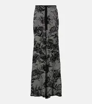 [Alaia] Alaïa Floral mesh maxi skirt AU 6 black