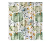 Shower Curtain Water Proof Single Printing Reusable Privacy Protection Bathing Curtain Autumn Decor Daily Use-L