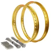 For Suzuki RM125 1997 - 2000 21/19 OEM Front/Rear Gold Excel MX Rim & Bulldog Sp