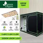 Green Fingers Grow Tent 2200W LED Grow Light Hydroponic Kit System 2.4x1.2x2M