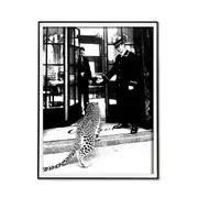 Luxury Brand Leopard Jewelry Shop Poster, Black Frame Canvas Wall Art