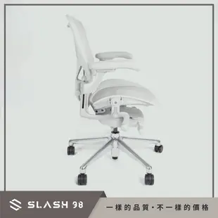 【石磊煦國際】升級真皮扶手/DC1輪 Herman Miller Aeron 2.0 拋光金屬腳座 礦石白 全功能 DW