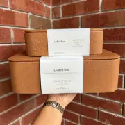 TARGET THRESHOLD STUDIO MCGEE LEATHER FAUX SHAGREEN BOXES 2CT