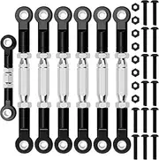 ShareGoo Adjustable Aluminum Turnbuckles Camber w/Link with Rod Ends Compatible with Traxxas Slash 2WD 4X4 Rustler 2WD 4X4 Stampede 4X4/VXL 1/10 RC Car (Black)