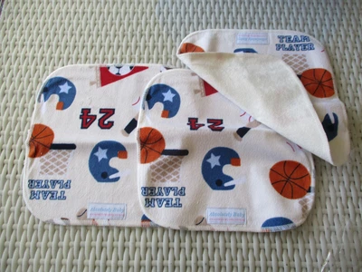 Reusable Soft Bamboo & Minky Baby Cloth Wipes Face Washer x 3 - FREE POST