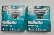 2pks Gillette Mach 3, 4 Catridges/4 Months Of Shaves. NIP