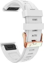 [KKFAUS] 20mm Quick Fit Soft Silicone Strap For Garmin Fenix 7S/5S Plus/6S/5S/Instinct 2S/D2, With Rose Gold Buckle Silicone Quick Replacement Wrist Straps