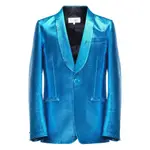 [Mm6 Maison Margiela] Mm6 Maison Margiela Metallic Shawl-lapel Blazer 48 IT BLUE