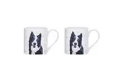 2x Ashdene Paws & All 380ml Mug Coffee Drink Cup New Bone China Border Collie