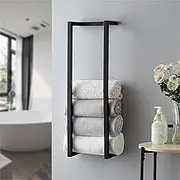 Wall Mounted Towel Rack for Bathroom, Metal Organizer, Bath Towel Holder for Modern Small Space Storage