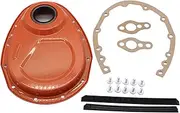 GSKMOTOR Orange SB Chevy Timing Chain Cover Kit for V8 SBC 283 305 327 350 383 400 V8 Complete SBC Gasket Seal Bolts Set