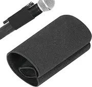 Microphone Sleeve - Black Lightweight Microphone Cover, Microphone Sock Wrap | Comfortable Elastic Portable Universaal Mics Sleeves, Recording Accessories for Businessmen Writers Bloggers, (2.95in)