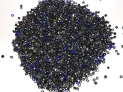 Vintage Czech Metallic Hematite & Clear Blue 9/0 3-Cut Seed Beads BB106-6