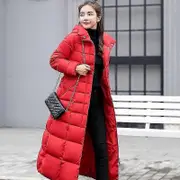 Winter Women's Down Coat Clothes Cotton-padded Thickening Long Jacket Down Plus Size Red 3xl