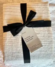 New West Elm European Flax Linen Graduated Stripe King/Cal King Duvet Cover