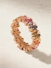 [Suzanne Kalan] Suzanne Kalan - Shimmer Alaia Eternity 18-karat Rose Gold, Sapphire And Diamond Ring - 6 6 Gold