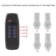 Wireless Switch Socket With Remote Control Smart Outlet Set Built In Battery♡