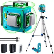 KEZERS Laser Level with Tripod,3 x 360 Self Leveling Laser Level, Green Laser...