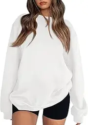 [Numaller] Crewneck Sweatshirts Women Oversized Preppy Sweatshirt Cute Loose Fit Fleece Pullover Comfort Plain Hoodies