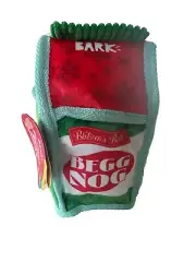 BARK Dog Toy Egg Nog Canine Squeak Medium Large Christmas