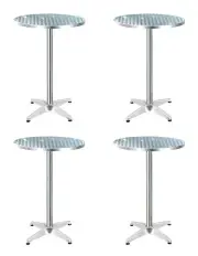 [Gardeon] Outdoor Bar Table 4-Set in Silver