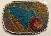 Colorful Rocket String Art Handmade