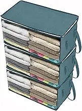 Breast Milk Storage Bag 1/3 Pcs Large Capacity Quilt Storage Box Folding Non-Woven Closet Clothes Dust-Proof Storage Bag Home Blanket Pillow Organizer Storage Bag (Size : 3Pcs Blue-2)