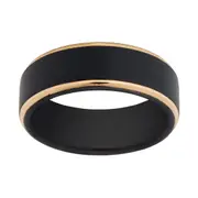 Stanton Made for Men 8mm Black and Rose Gold Ring