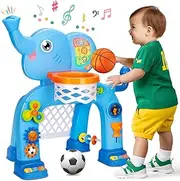 GMAOPHY Toddler Basketball Hoop & Soccer Goal, Toys for 1 2 3 Year Old Boys Girls, Kids Sports Toy with Light Sound Music, Montessori Toys for Baby 12-18 Months, Christmas Birthday Gifts for Ages 1-3