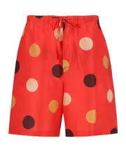 Aspesi Polka-Dot Printed Drawstring Shorts S,M Red