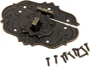 3"X2.24" Vintage Latch Hasp, Antique Embossing Decorative Brass Hasp Clasp Latch
