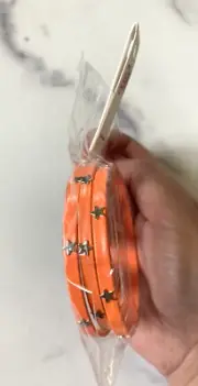 Mia Girl Orange Metal & Star Bangle Bracelet Set of 3 for Girls Halloween