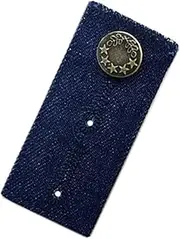 [Bonnin] Waist band Extender Button Hook and Bar Trousers Skirts Jeans Maternity assorted colors (Dark blue denim)