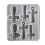Cross Shaped Jewelry Charm Mold Hand Making Pendant Supplies Silicone Texture