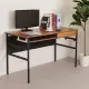 《Homelike》瑞比120cm附掛勾書桌(附鍵盤+抽屜)-柚木色 辦公桌 工作桌 書桌 電腦桌
