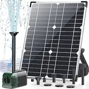 Antfraer 20W Solar Water Fountain, Solar Powered Water Fountain with 320GPH Pump, Adjustable Flow Solar Pond Pump, 6.6FT Tubing, 16.4ft Cord for Pond, Fish Tank, Yard, Pool,Garden Used