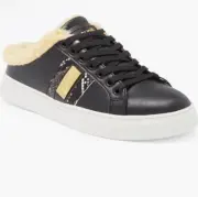 Cavalli Class Faux Shearling Lined Mule Sneakers, Black, Size US 10