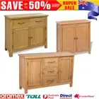 Solid Oak Wood Cupboard Sideboard Shoe Cabinet Storage Organizer Shelves Drawers
