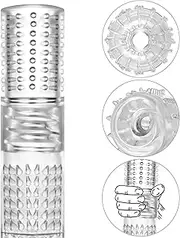 Male Masturbators Manual Sucking Extrusion, Portable Transparent Pocket Pussy Stroker with Vagina Textured Blowjob Sex Toys Penis TPE Masturbation Sleeve Adult Sex Toys for Men