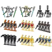 28 Pieces Pack Battle Soldiers Action Figures, Generals And Droids With Weapons, Building Blocks Assembly Toy Kids Gift