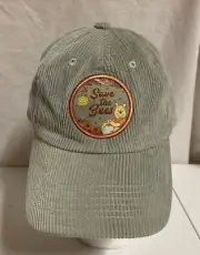 DISNEY PARKS "Winnie the Pooh" Corduroy "Save The Bees" Patch Adjustable Hat/Cap