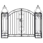 Ornamental Garden Gate Wrought Iron 122x20.5x100cm Security Fence Barrier