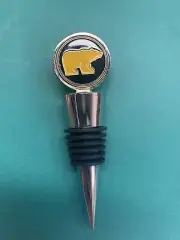 Enameled Golden Bear (Jack Nicklaus) / “A” Wine Whiskey Decanter Bottle Stopper